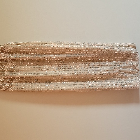 NWT Mac Duggal Sequined High Neck Sleeveless Column Gown Dress Nude Flawed 4 - Picture 6 of 12